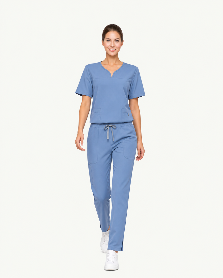 Cédra Flare Scrub Set Ciel Blue